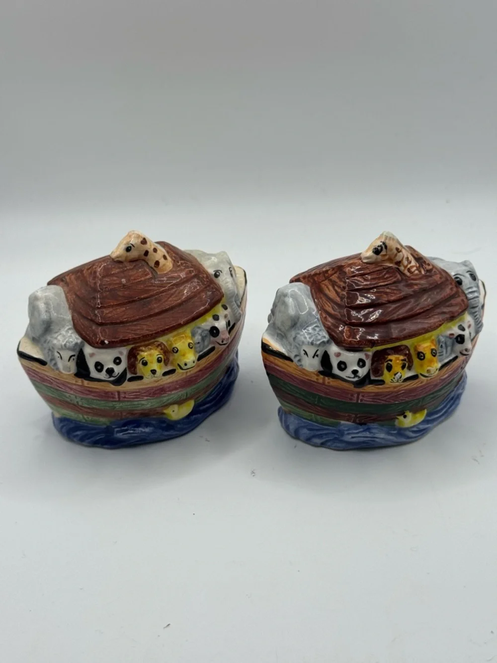 Noah's Ark Ceramic Salt and Pepper Shaker Set - Multicolor
